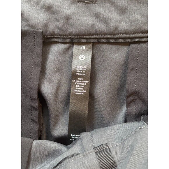 Lululemon Pants Mens 36x32 Black Chino ABC Classic Fit Stretch 5 Pocket Tech - Picture 4 of 8